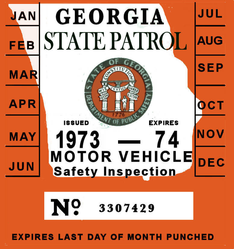 (image for) 1973 Georgia Inspection Sticker